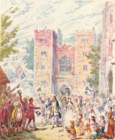Matrimonio di Randulph Crewe con Hilda nella chiesa di Lambeth, 1842, 1903 da Unbekannt