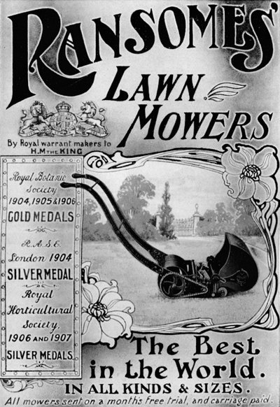 Pubblicità dei tosaerba Ransomes, 1908 da Unbekannt