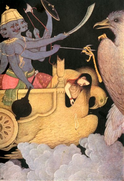Ravana che combatte con Jatayu da Unbekannt