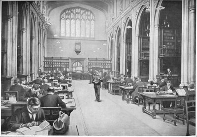 Sala di lettura, Biblioteca Guildhall, Città di Londra, c1903 da Unbekannt