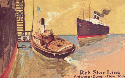 Nave passeggeri Red Star Line e tender, c1900 da Unbekannt