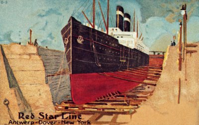 Transatlantico Red Star in bacino di carenaggio per riparazioni, c1905 da Unbekannt