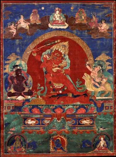 Yamari rosso fiancheggiato da Virupa e Dombi Heruka da Unbekannt