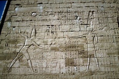 Rilievo di Ramesse III che colpisce i nemici, Tempio funerario di Ramesse III, Medinat Habu da Unbekannt