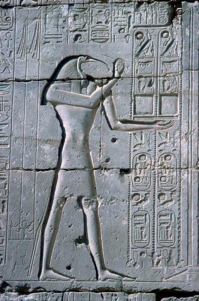Rilievo che mostra Thoth, Il Ramesseum, Tempio di Ramesse II, Luxor, Egitto da Unbekannt