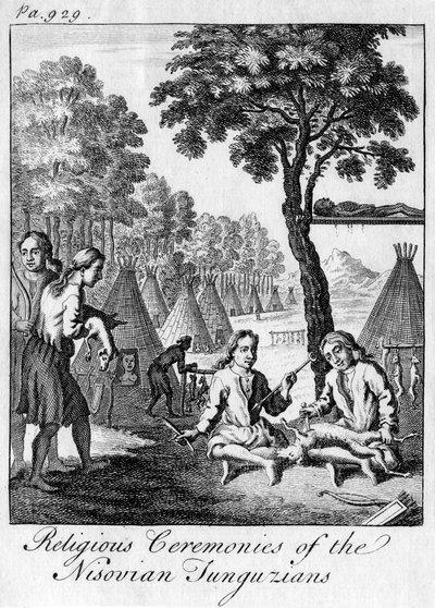 Cerimonie Religiose dei Tungusi Nisoviani, c1748 da Unbekannt