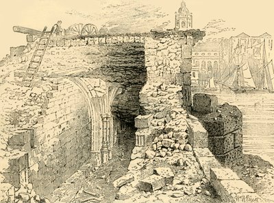 Resti della Cappella di San Tommaso, Vecchio Ponte di Londra, c1872 da Unbekannt