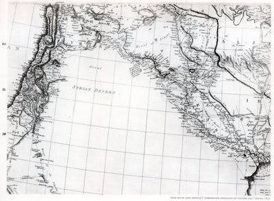 Mappa di Rennell del deserto siriano, datata 1809, pubblicata 1831 da Unbekannt