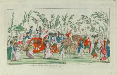 Ritorno a casa dalla marcia di ottobre a Versailles, 1789 da Unbekannt