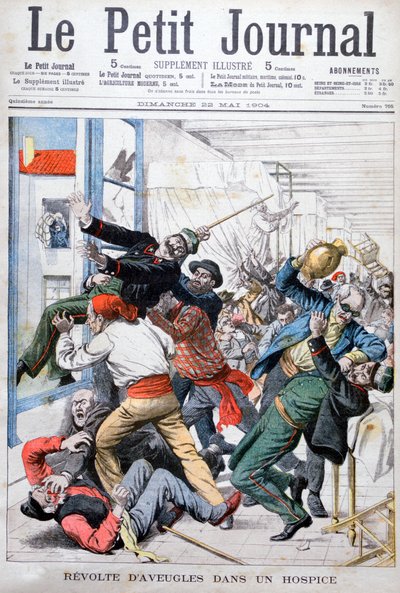 Rivolta di ciechi in un ospizio, Francia, 1904 da Unbekannt