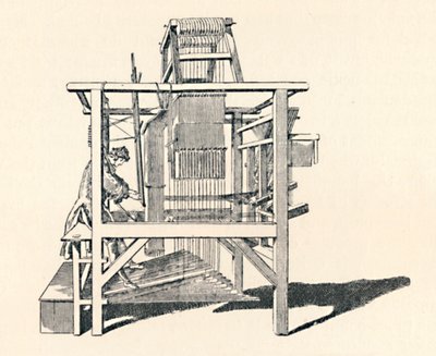 Tessitore di nastri al suo telaio, 1747, 1904 da Unbekannt