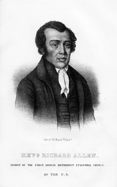 Richard Allen, fondatore afroamericano della Chiesa Metodista Episcopale Africana, 1854 da Unbekannt