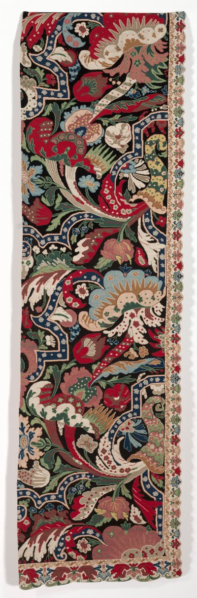 Metà destra di un paio di tendaggi da letto ricamati nello stile Bizarre, 1710-1720 da Unbekannt