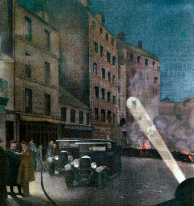 Rivolta su Rue Nationale, Parigi, 1934 da Unbekannt