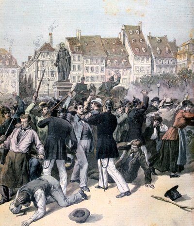 Rivolta in Place Kléber, Strasburgo, 1893 da Unbekannt