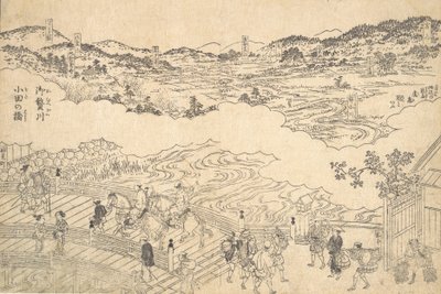 Fiume di Omue e ponte di Oda, 1700 da Unbekannt
