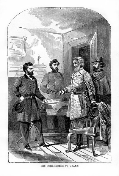 Robert E Lee si arrende a Ulysses S Grant, 9 aprile 1865, 1872 da Unbekannt