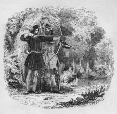 Robin Hood e Little John, 1845 da Unbekannt