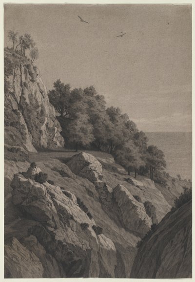 Scogliera rocciosa su una costa, c. 1850-1860 da Unbekannt
