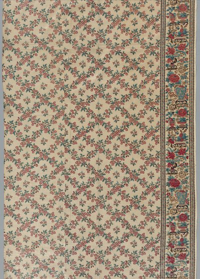 Chintz stampato a rullo con disegno di fiori e vasi da Unbekannt