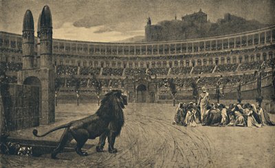 Roma - Circo Massimo - Ultima preghiera dei cristiani gettati agli animali selvatici, 1910 da Unbekannt