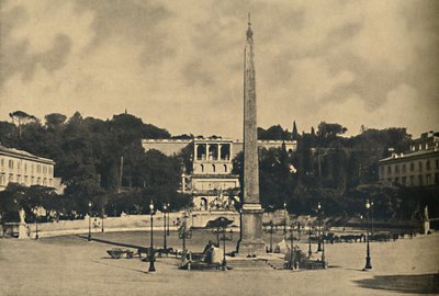 Roma - Obelisco, fontane e piazza del Popolo. - Terrazze del parco pubblico del Pincio, 1910 da Unbekannt