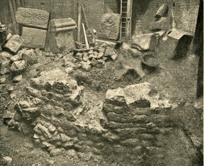 Resti romani trovati in un bastione del Muro di Londra, 1908 da Unbekannt
