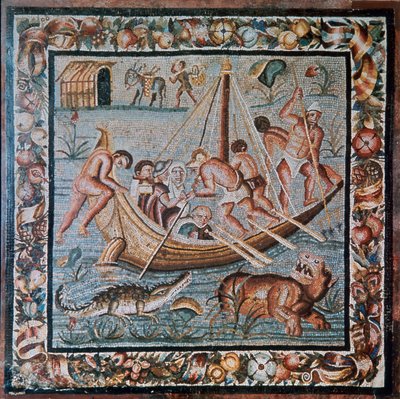 Mosaico romano di un traghetto da Unbekannt