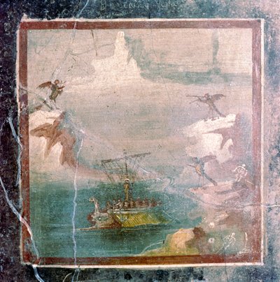 Affresco romano, Ulisse e le Sirene, Pompei, I secolo da Unbekannt