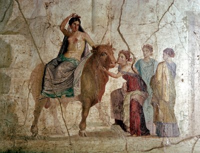 Affresco romano del Ratto di Europa, Casa di Giasone, Pompei, Italia da Unbekannt