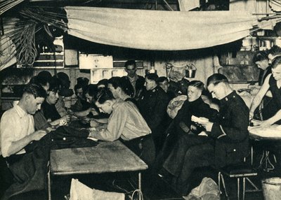 Marines reali sul loro ponte mensa a bordo di una nave, Seconda Guerra Mondiale da Unbekannt