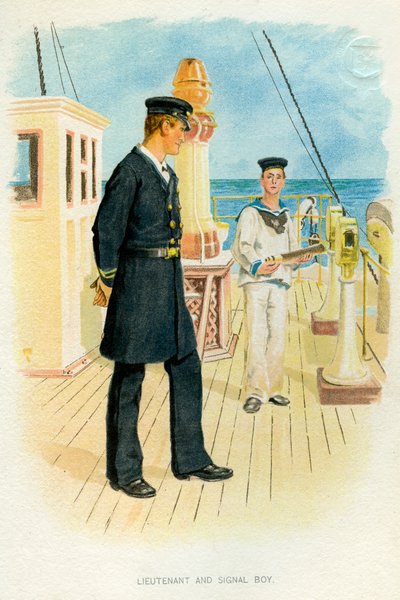 Tenente della Royal Navy e ragazzo segnalatore, c1890-c1893 da Unbekannt