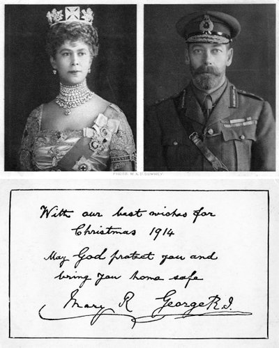 Biglietto di auguri natalizi reale alle truppe britanniche, 1914 da Unbekannt