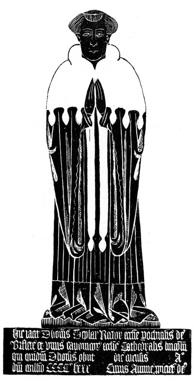 Rubbing di un ottone inciso medievale, 1481 1901 da Unbekannt