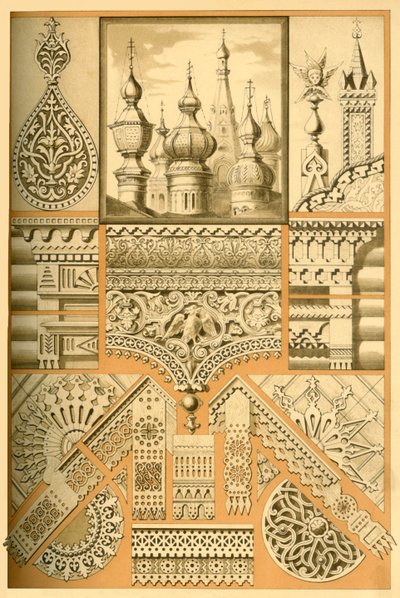 Ornamento architettonico russo e intaglio del legno, 1898 da Unbekannt