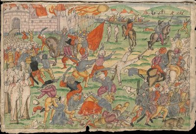 Atrocità russe in Livonia a luglio e agosto 1577. Da Johann Jakob Wicks Sammlung von Nachric da Unbekannt