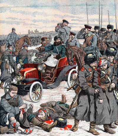 Generale russo che dirige la campagna dalla sua auto, Guerra russo-giapponese da Unbekannt