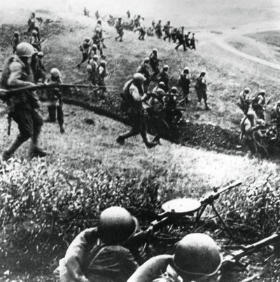 Truppe russe al contrattacco, regione di Mozdok, Caucaso settentrionale, settembre 1942 da Unbekannt