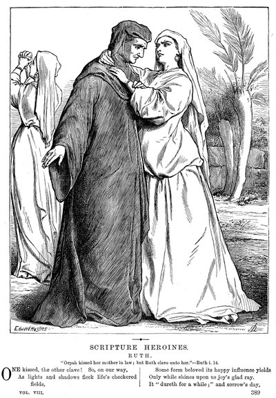 Ruth che abbraccia sua suocera, 1873 da Unbekannt