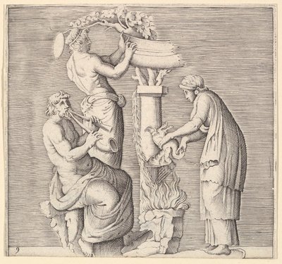 Sacrificio di un cigno, pubblicato ca. 1599-1622 da Unbekannt