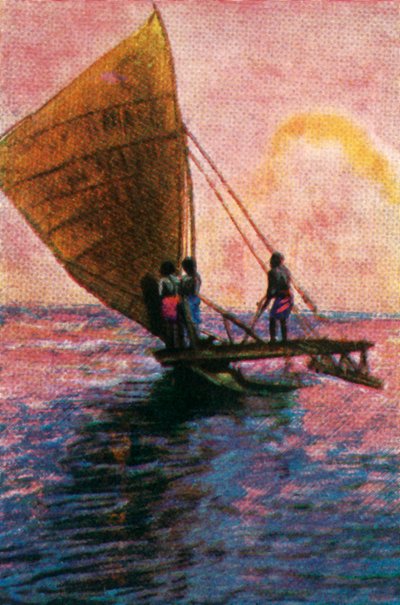 Barca a vela, Fiji, c1928 da Unbekannt