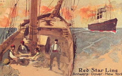 Veliero e transatlantico Red Star, c1900 da Unbekannt