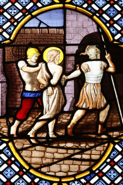 Cattedrale di Saint-Corentin, Quimper. Vetrata: San Giovanni Battista arrestato, Quimper, Francia da Unbekannt