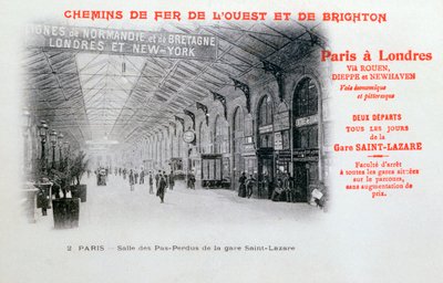 Stazione Saint-Lazare, Parigi, c1900 da Unbekannt