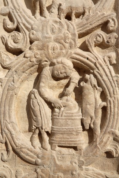 Basilica di Saint Denis. Portale centrale. Calendario agricolo da Unbekannt