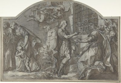 San Sebastiano esorta i prigionieri cristiani, 18° secolo da Unbekannt