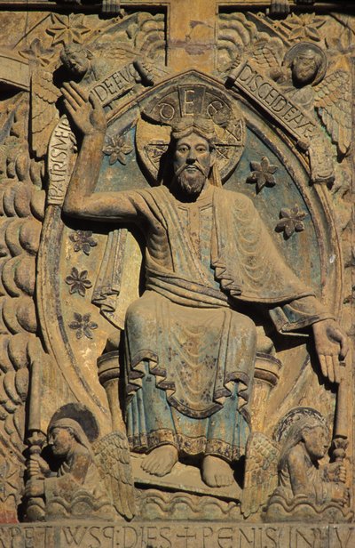 Timpano della chiesa di Sainte Foy: Il giudizio universale, Conques, Francia da Unbekannt