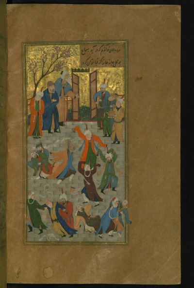 Cerimonia Sama. Miniatura da un manoscritto del Divan di Hafez, 1512 da Unbekannt