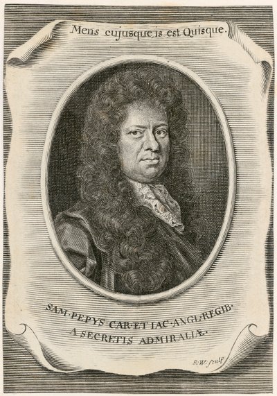 Samuel Pepys, impiegato inglese degli atti del Consiglio della Marina e diarista, 1666 da Unbekannt