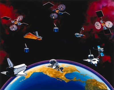 Satelliti, Comunicazione, costellazione TDRSS e stazione a terra USA da Unbekannt
